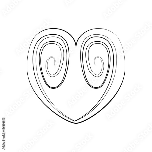 Isolated sketch of a heart shape valentine day symbol Vector