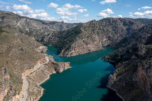 Aerial view of Embalse de Quentar lake near Granada, Andalusia, Spain. photo