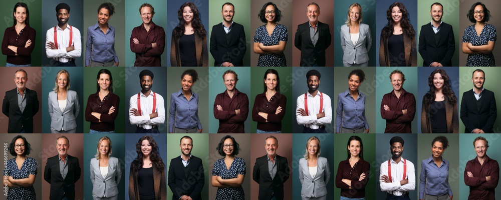 Fototapeta premium Group of beautiful people in front of a background