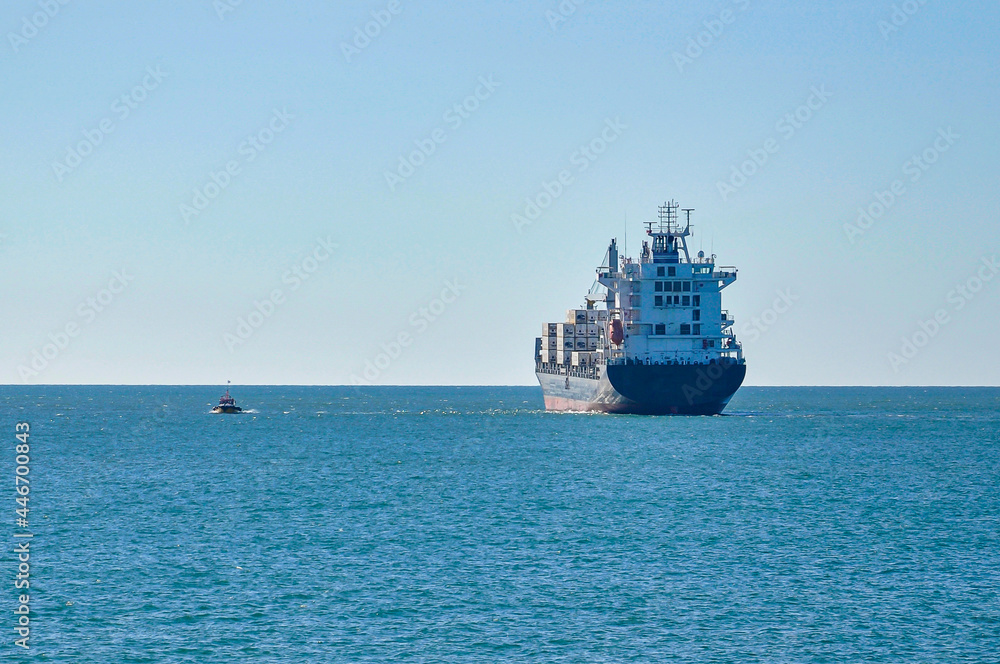 container ship in the sea