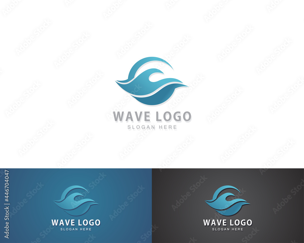 Fototapeta premium wave logo creative circle ocean sign symbol