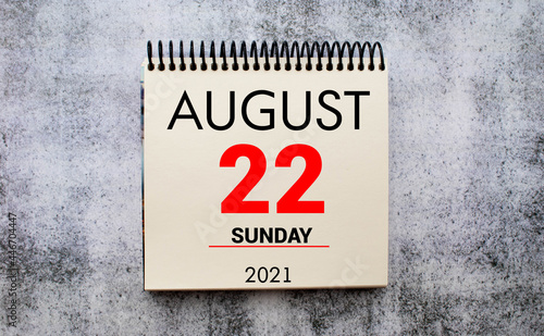 Save the Date written on a calendar - August 22