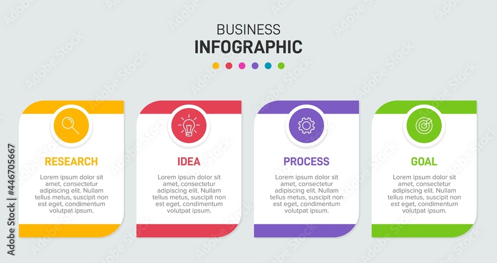 Infographic design with icons and 4 options or steps. Thin line vector. Infographics business concept. Can be used for info graphics, flow charts, presentations, web sites, banners, printed materials.