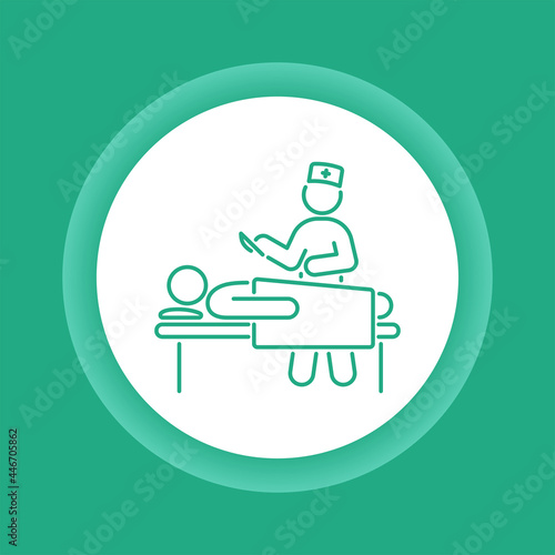 Heart surgery color button icon. Surgical emergency