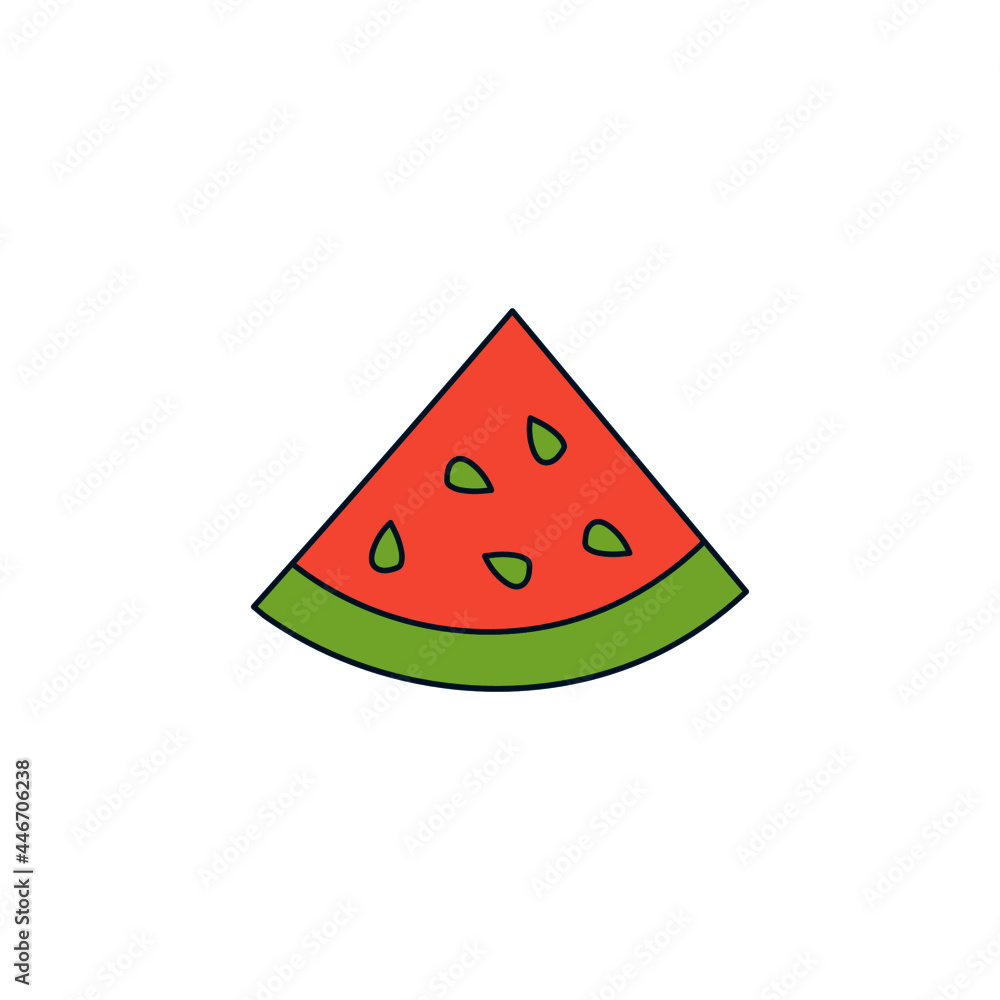 watermelon icon in color icon, isolated on white background watermelon icon in color icon, isolated on white background
