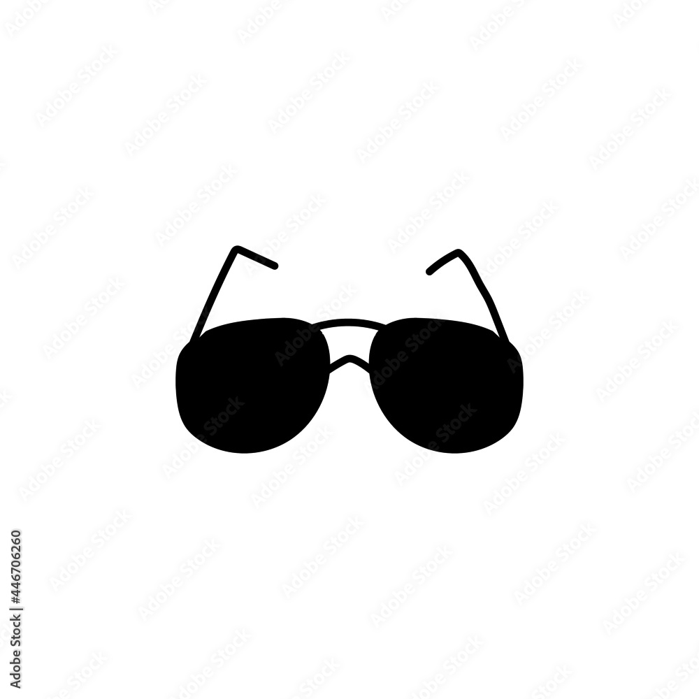 Sunglasses icon in solid black flat shape glyph icon, isolated on white background Sunglasses icon in solid black flat shape glyph icon, isolated on white background