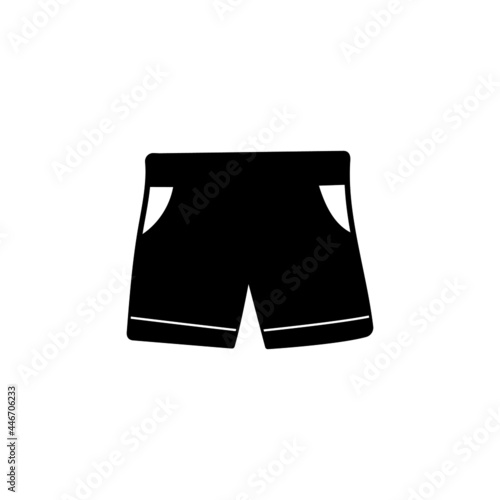 Boxer pants icon in solid black flat shape glyph icon, isolated on white background 