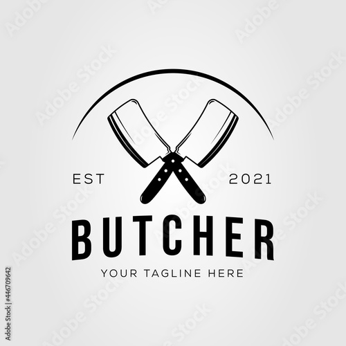 knife butcher and butchery knives logo vector illustration design