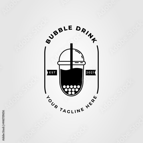 bubble tea and milkshake drink logo vector illustration design