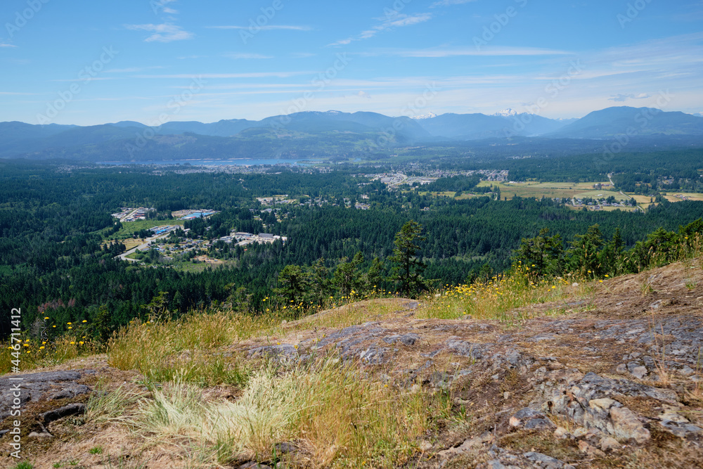 Naklejka premium Alberni Valley from Alberni Lookout. Summer 2021