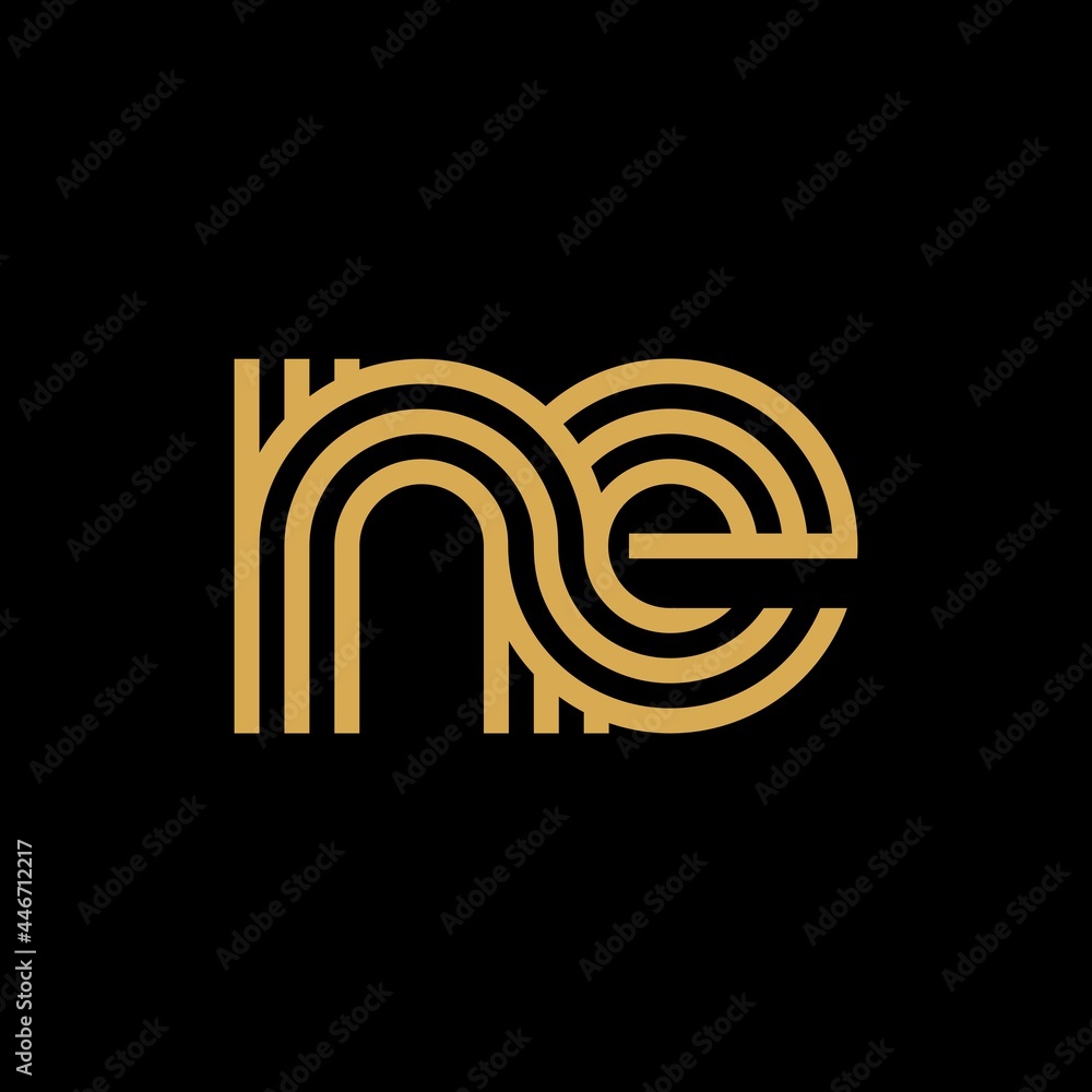 Letter NE logo creative modern monogram, many lines smooth geometric logo initials Letter NE logo creative modern monogram, many lines smooth geometric logo initials