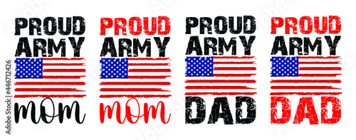 Proud Army Mom And Dad T Shirt - White T Shirt