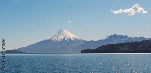 Osorno volcano panorama, All Saints Lake, Puerto Varas, Chile. photo