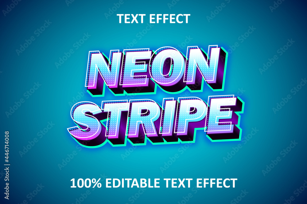 Neon Stripe Editable Text Effect Purple Blue