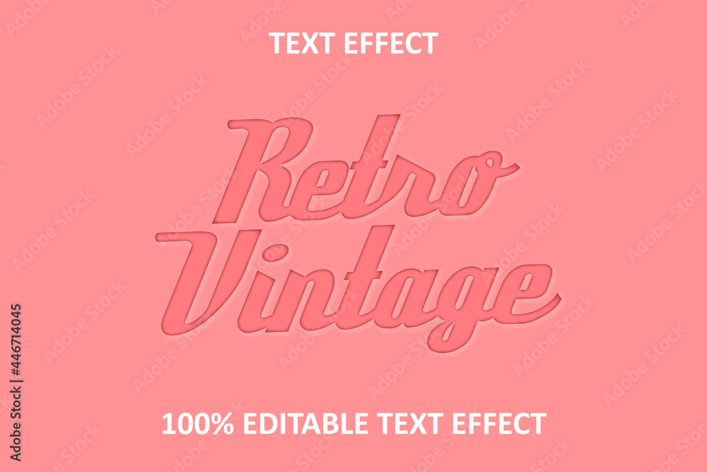 Retro Vintage Editable Text Effect Red Pink