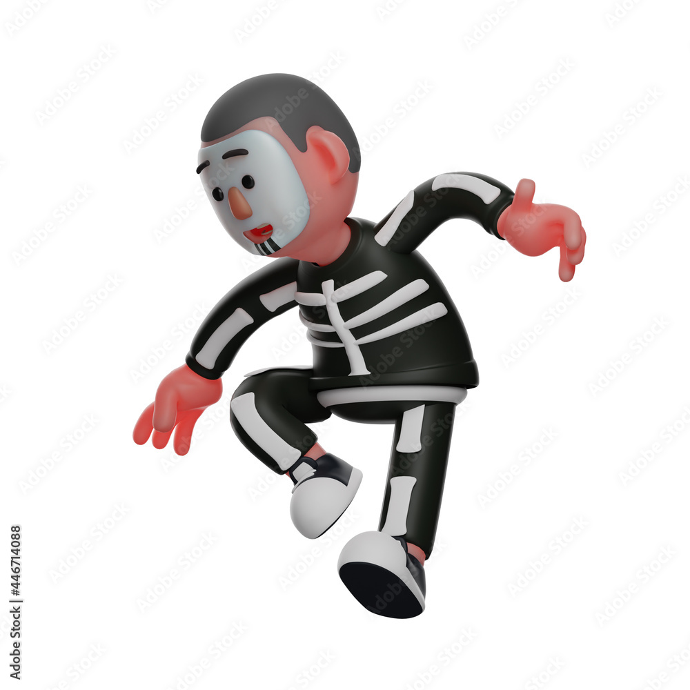 Skeleton Boy 3D Cartoon Illustration with weird poses Skeleton Boy 3D Cartoon Illustration with weird poses