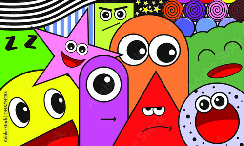 Colorful cute vector characters, vector wallpapers, vector background, vector EPS 10
