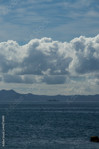 三浦半島の海と雲と青空