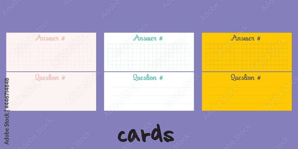 flashcards paper math mathematics cards exams school Stock Vector ...