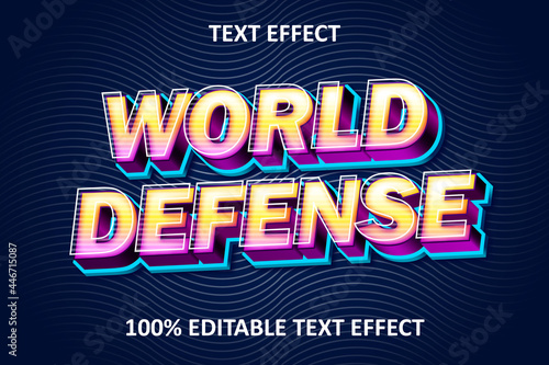 Vintage Style Editable Text Effect World Defense