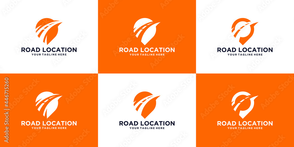 Expedition road and location symbol logo design template Expedition road and location symbol logo design template