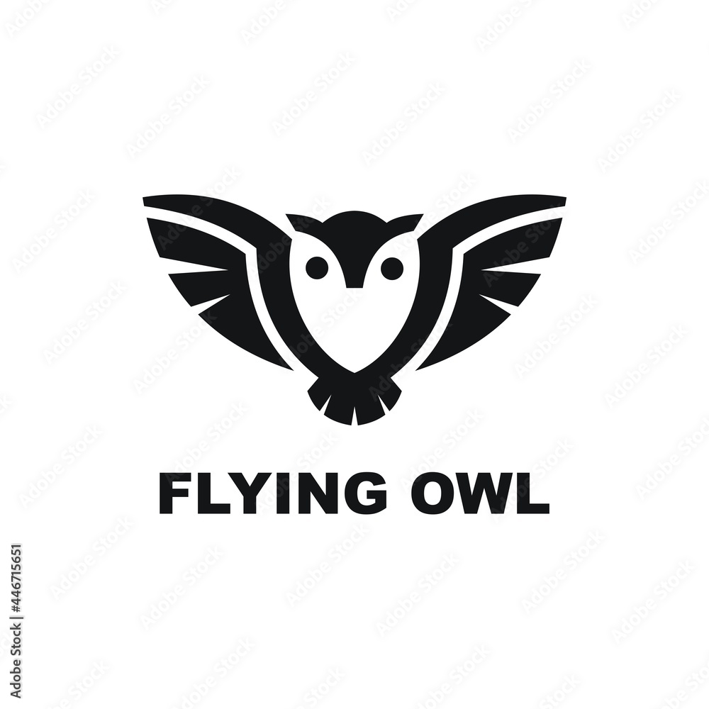 Obraz premium Flying Bird Owl Vector Logo design