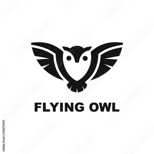 Flying Bird Owl Vector Logo design