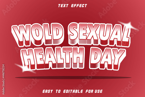 EDITABLE TEXT EFFECT WOLD SEXUAL HEALTH DAY RED
