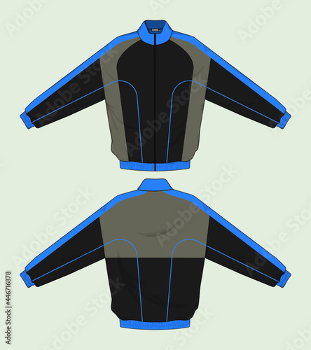 retro vintage windbreaker jacket template