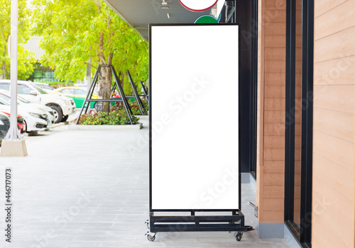 Blank outdoor sidewalk board poster mockup for your design