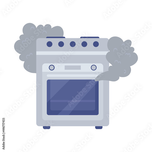 damaged oven smoke