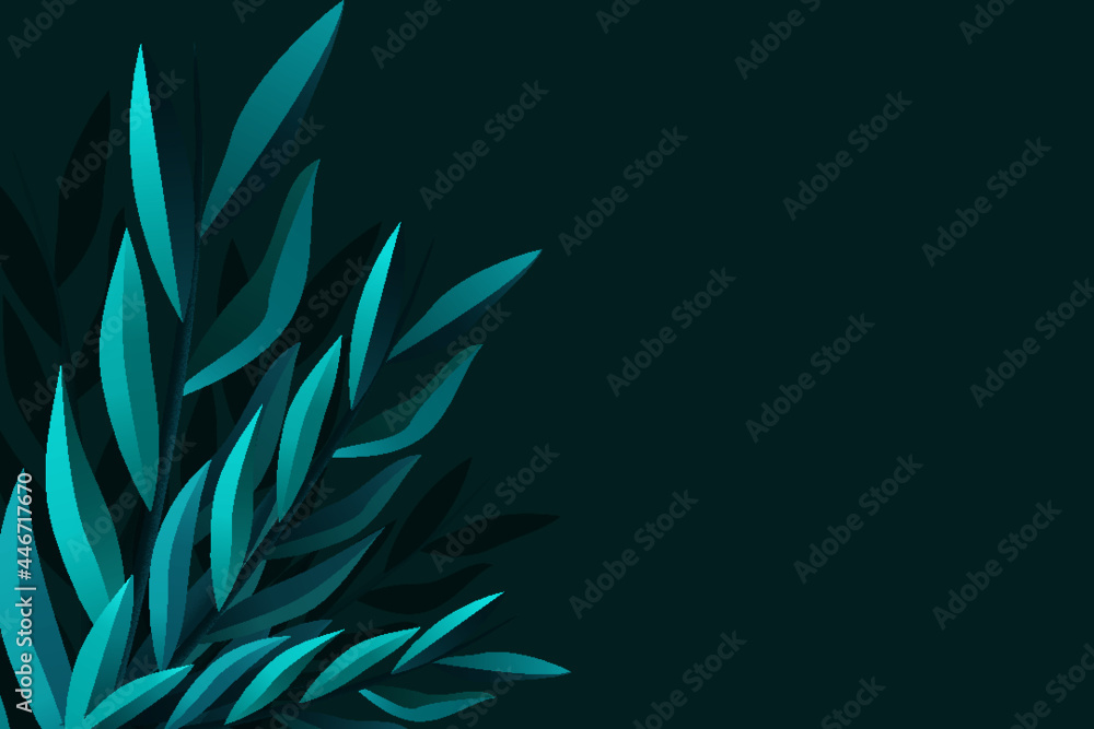 
Illustration of a simple greeting card with a leaf theme using a calm but elegant color combination
