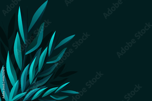  Illustration of a simple greeting card with a leaf theme using a calm but elegant color combination