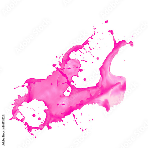 pink paint splash isolated on white background, paint splash isolated.