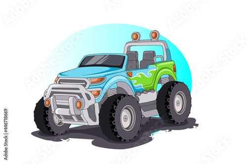 monster truck car illustration vecto