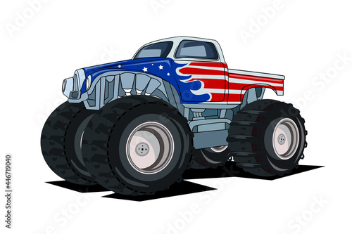 38. american classic monster truck vector