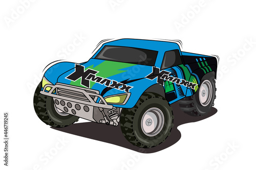 race monster truck hand drawing