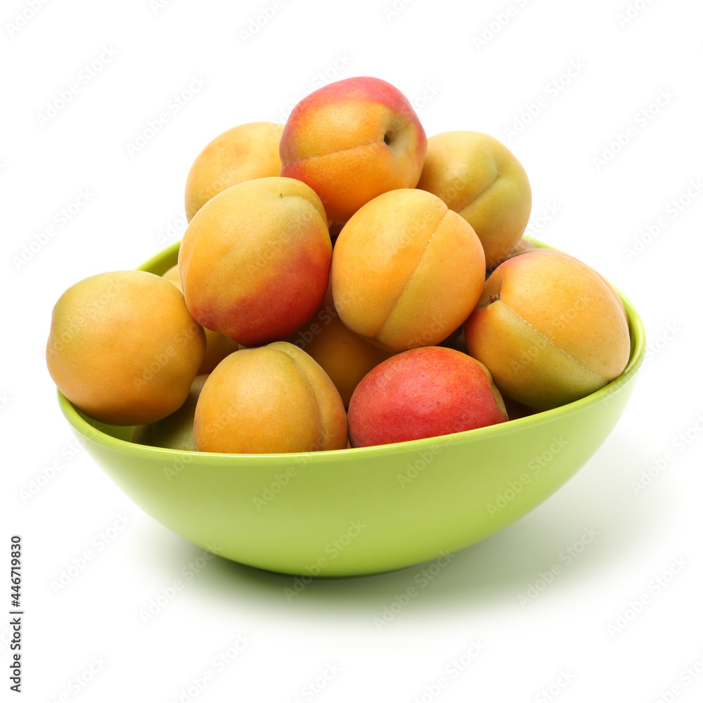 Fresh apricot fruits isolated on white background Fresh apricot fruits isolated on white background