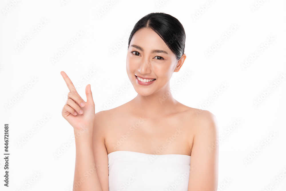 Beautiful young asian woman with clean fresh skin on white background, Face care, Facial treatment, Cosmetology, beauty and spa, Asian women portrait. Beautiful young asian woman with clean fresh skin on white background, Face care, Facial treatment, Cosmetology, beauty and spa, Asian women portrait.