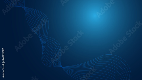 abstract blue wave background with line technology
