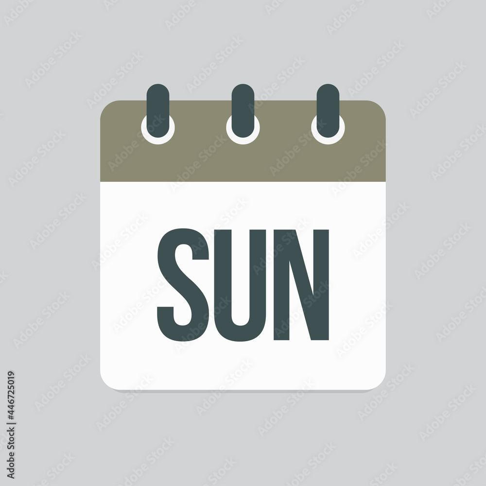 Template icon page calendar, day of week Sunday Template icon page calendar, day of week Sunday