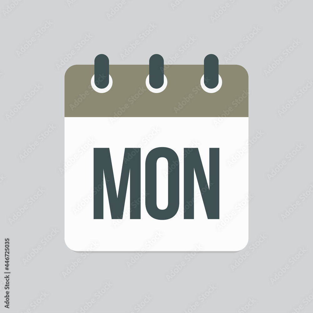Template icon page calendar, day of week Monday Template icon page calendar, day of week Monday