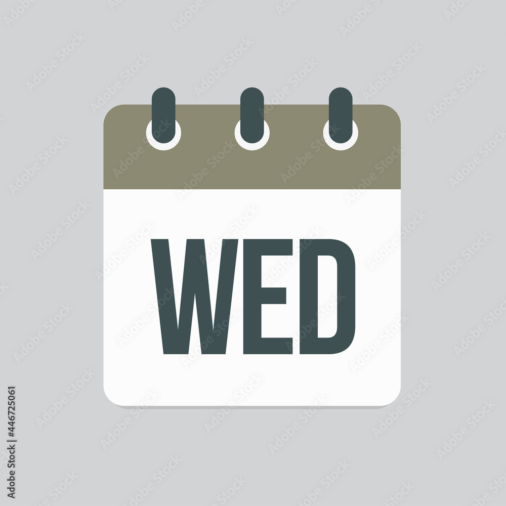 Template icon page calendar, day of week Wednesday