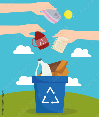 hands and assorted garbage