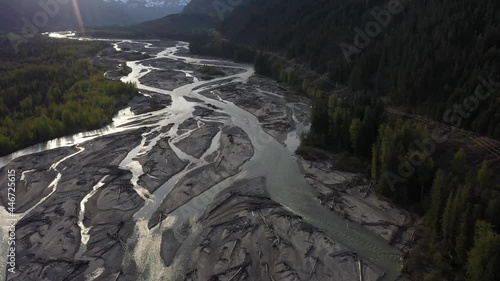 Beautiful river shapes in Pemberton Meadows, British Columbia photo