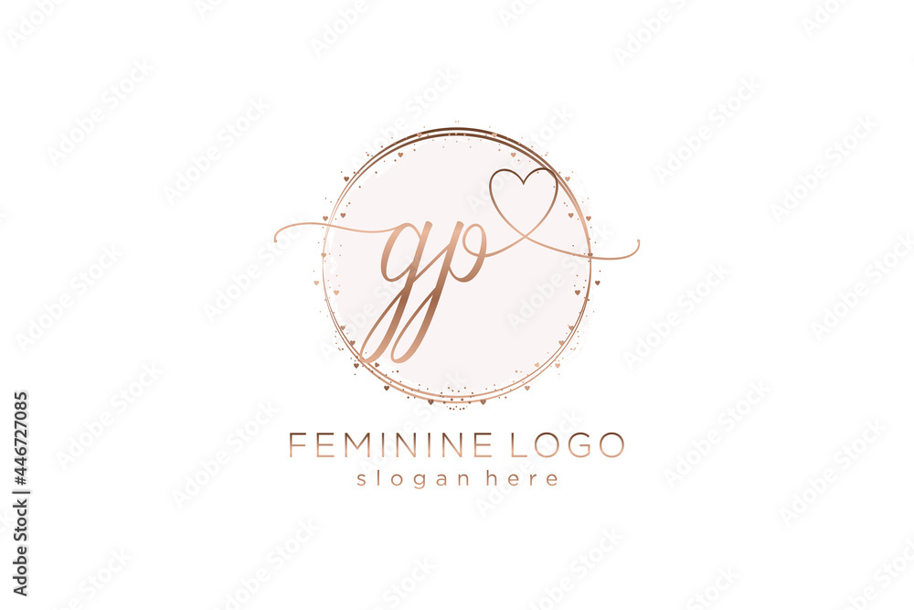 Initial GP handwriting logo with circle template vector logo of initial ...