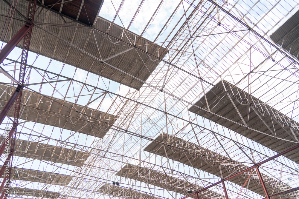 steel skeleton roof with truss structures steel skeleton roof with truss structures