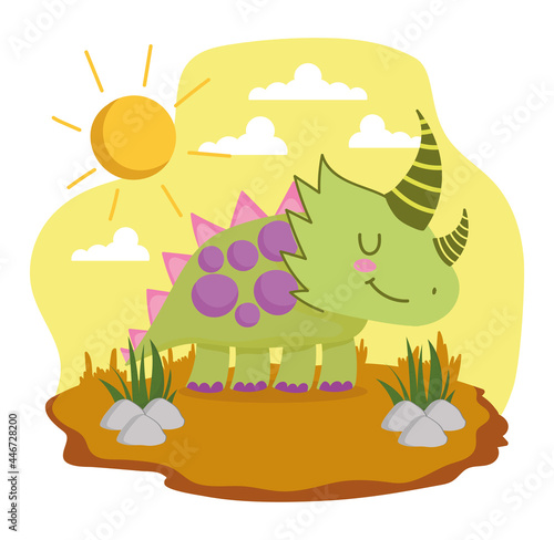 cute dinosaur in the land