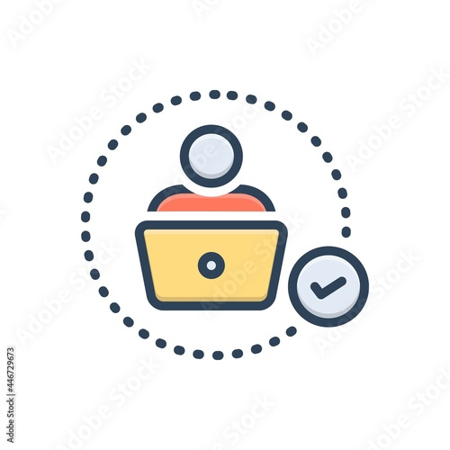 Color illustration icon for thorough