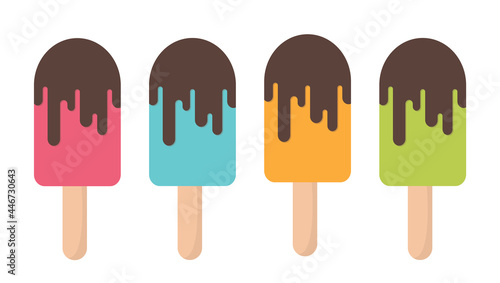 Popsicle ice cream set flavor vector image design